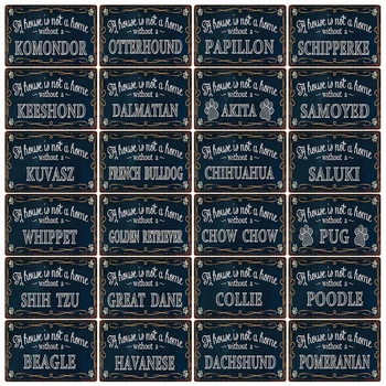 

[ Kelly66 ] Dogs Beagle Shih Tzu Whippet Collie Chihuahua Poodle Metal Sign Home Decor Bar Wall Art Painting 20*30 CM Size Dy140