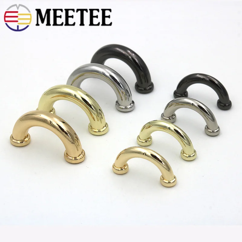 

Meetee 10pcs 14/17mm Metal Bag Arch Bridge D Ring Buckle Strap Hook DIY Handbag Hardware Belt Leather Repair Accessories BD302