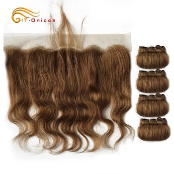 

Brazilian Curly Hair Bundles With Closure Curly Hair Bundles With Frontal Free Part 13"x4" Lace Human Hair Bundles With Closure