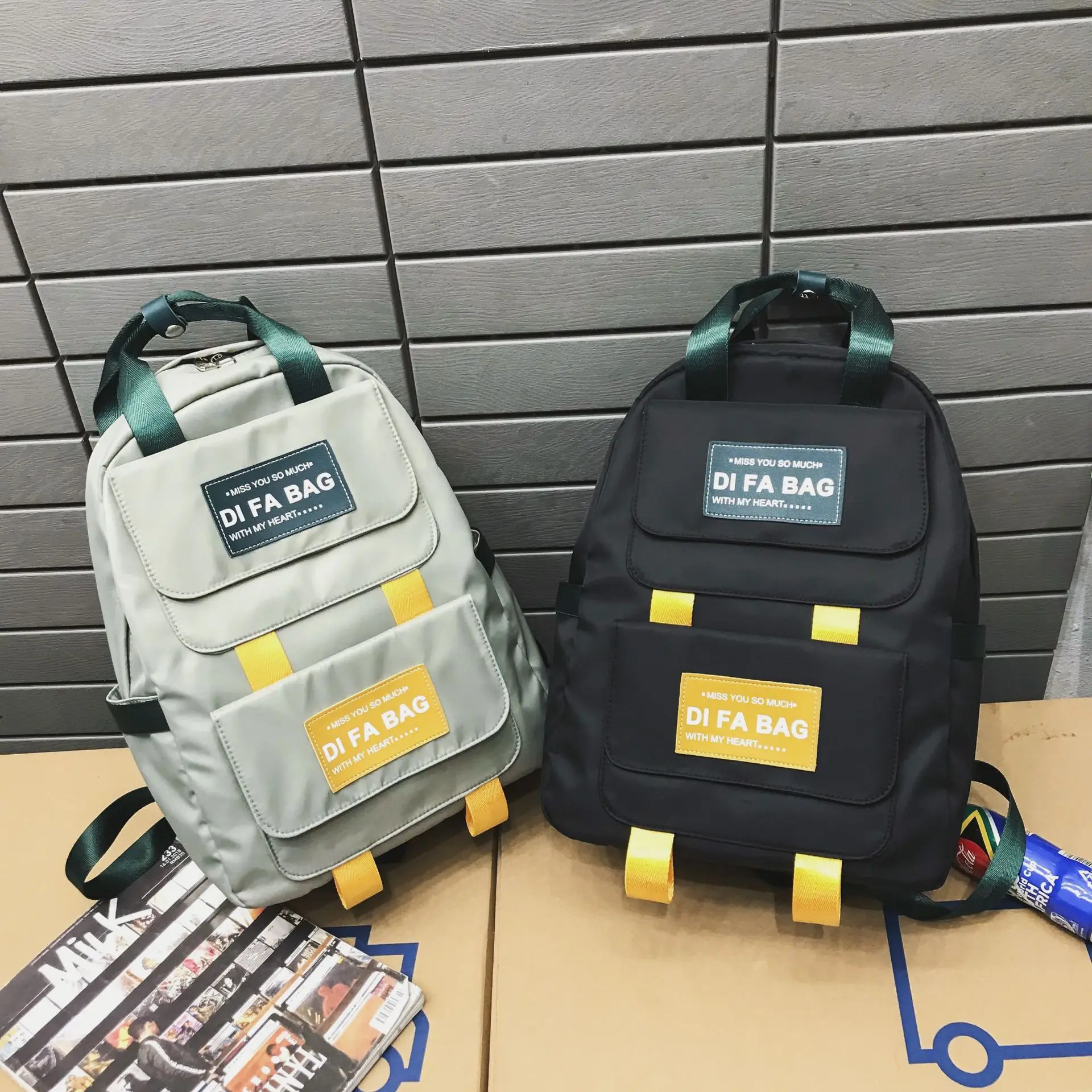 

2019 Backpack Women's Korean-style Harajuku Ulzzang Versatile Simple Backpack Campus High School Schoolbag Bag