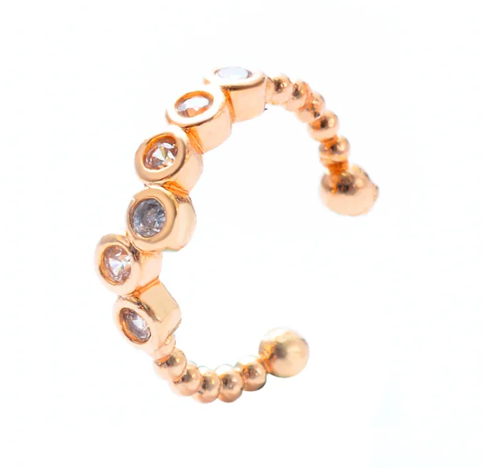 Meetvii New Fashion Copper No Pierced Earcuff Ear Star Vintage CZ Leaf Flower Star Pearl Clip Earrings for Women Jewelry - Окраска металла: H1