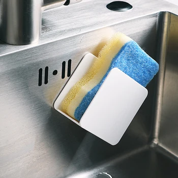 

2 Pcs Punch Free Kitchen Sink Drain Rack Sponge Draining Holder Storage Rack