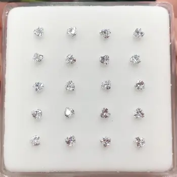 

20pcs/set S925 Fashion shine cubic zirconia heart nose stud, Tiny nose stud, Tiny silver nose pin piercing nose jewelry