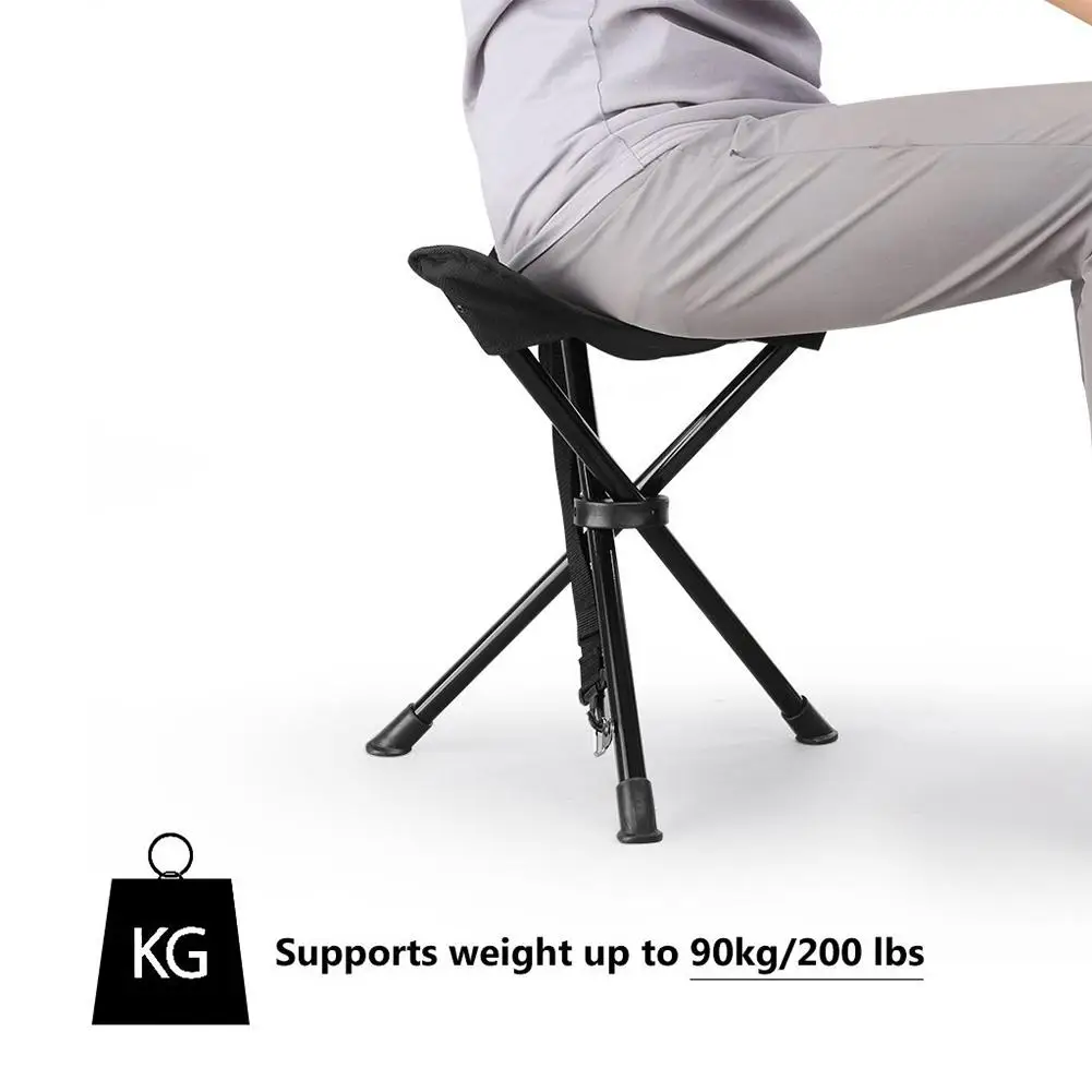 MeterMall Mini Ultralight Portable Camping Backpacking Triangular Stool Folding Chair for Outdoor Activities, Color Random