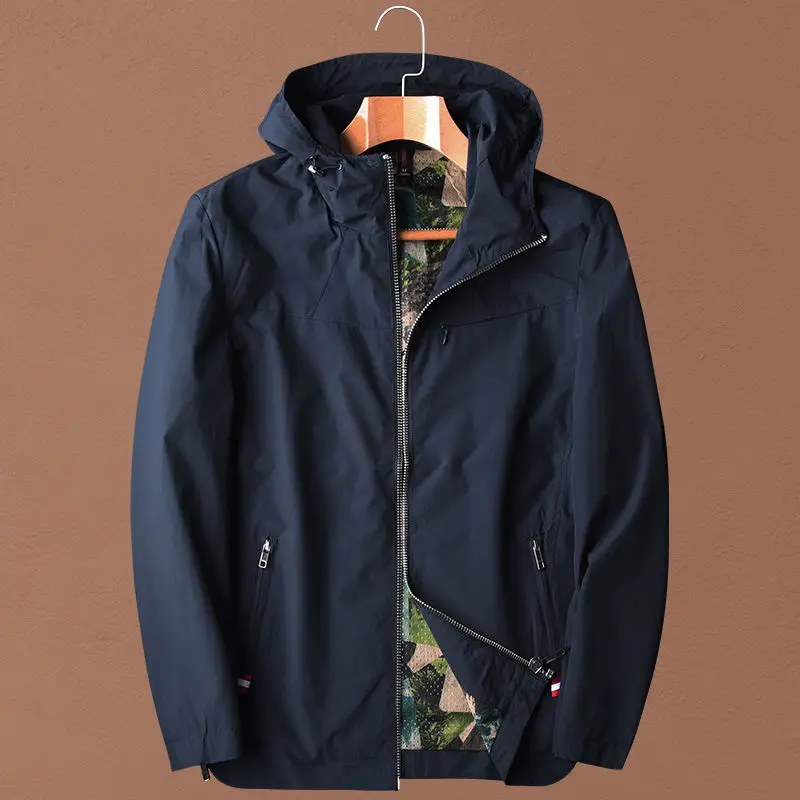 spring and autumn mountaineering jacket men's thin windbreaker fashion loose hooded men's coat