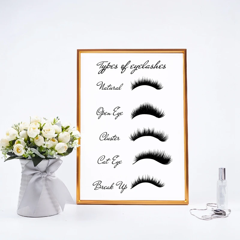 

Wall Picture Poster Nordic Style Fashion Makeup Eyelash Types Woman Lashes Painting Home Decor Modular No Frame Canvas Art Print
