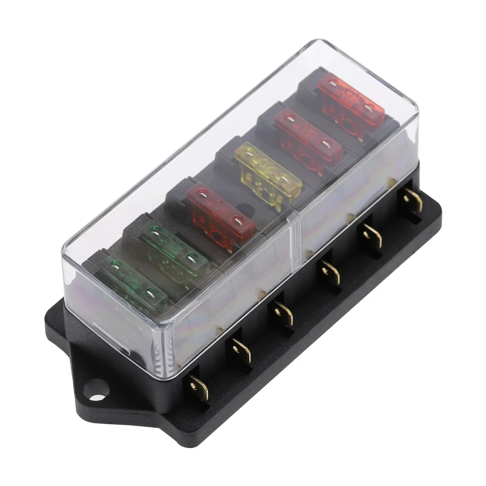 1pcs 6 Way Fuse Box DC 12V 24V 40A Circuit Car Trailer Auto Blade Fuse