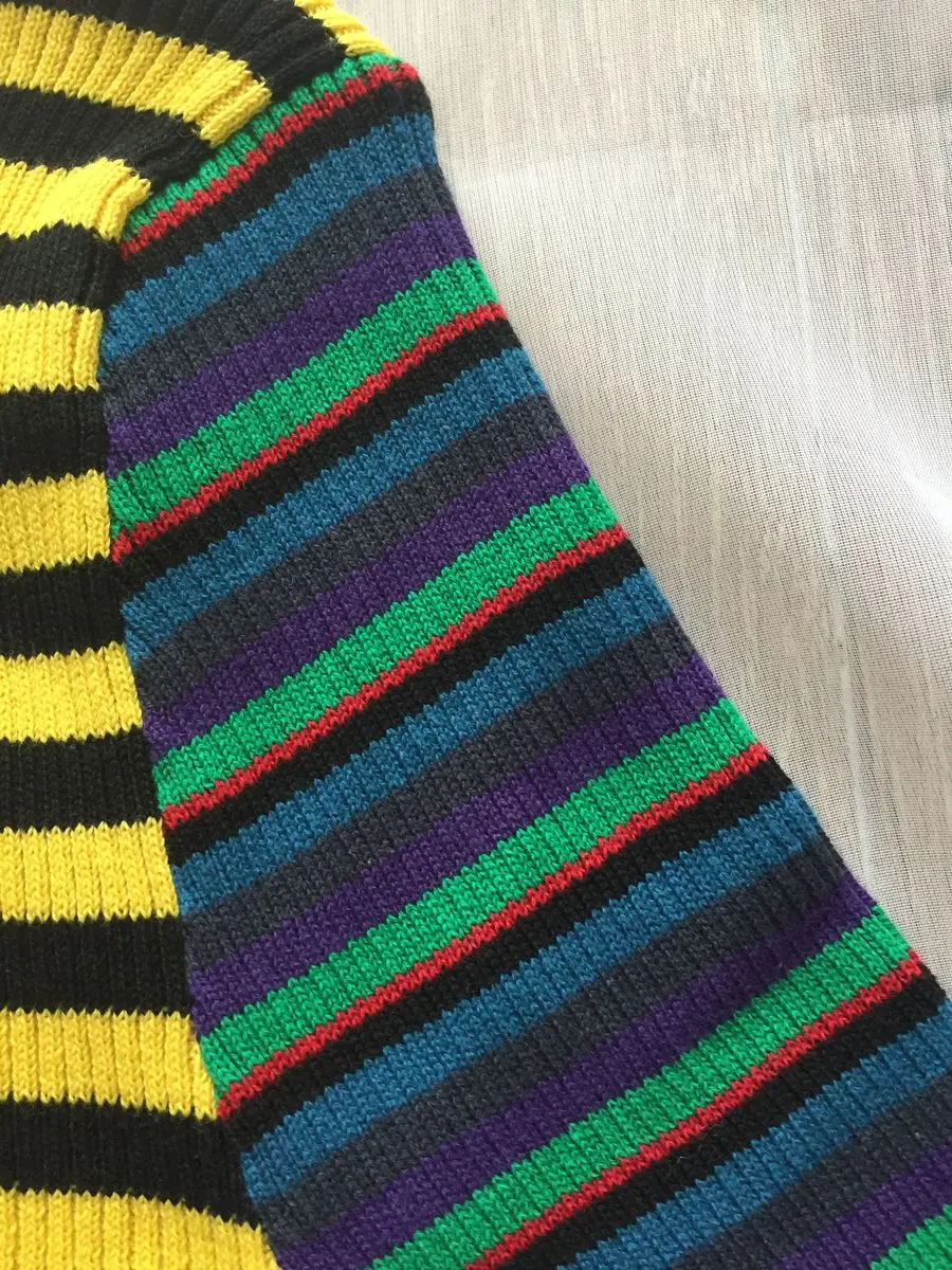 harajuku striped sweater women vintage punk block color rainbow multicolored cropped knit short pull sweaters winter sweater