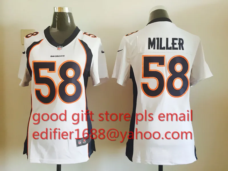 Сшитые женские футболки Denver s ladies 94 demarus Ware 7 John Elway 58 Von Miller 88 Demaryius Thomas 30 Anthony Davis - Цвет: Оранжевый