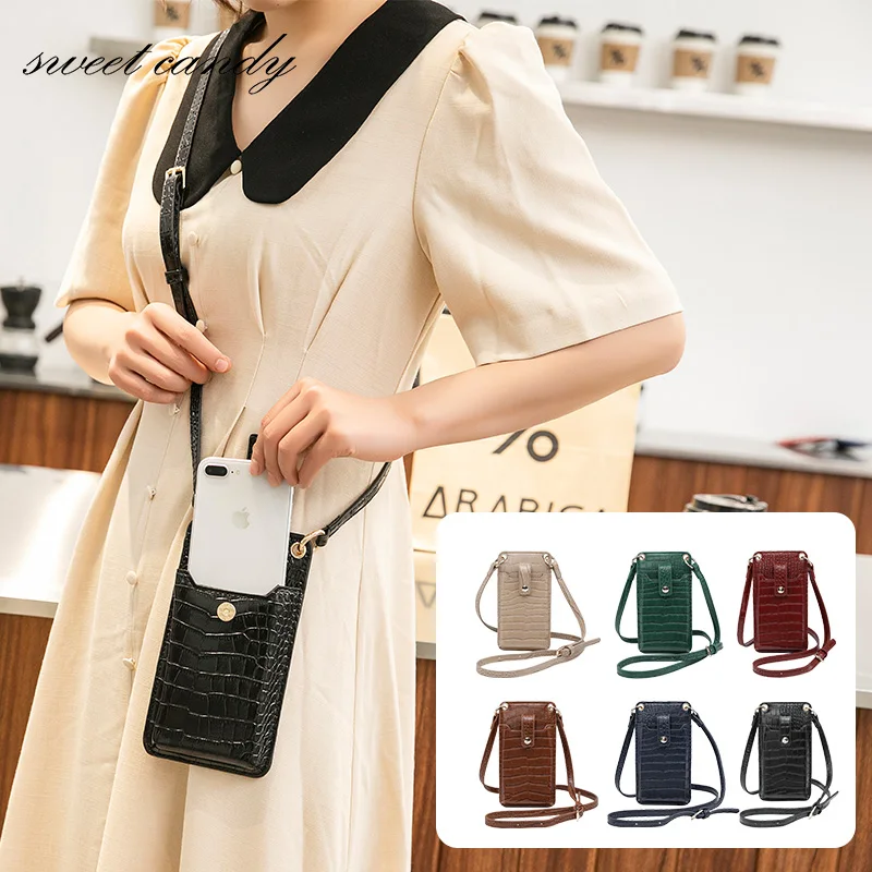 Bolso bandolera para teléfono cartera pequeña de piel con patrón de cocodrilo para Iphone Pro Max, a la moda - AliExpress Maletas y bolsas