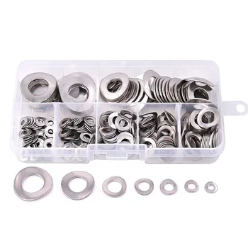 

295 Pcs 304 Stainless Steel Spring 2 Wave Washer Gasket Assortment Kit (M3 M4 M5 M6 M8 M10 M12)