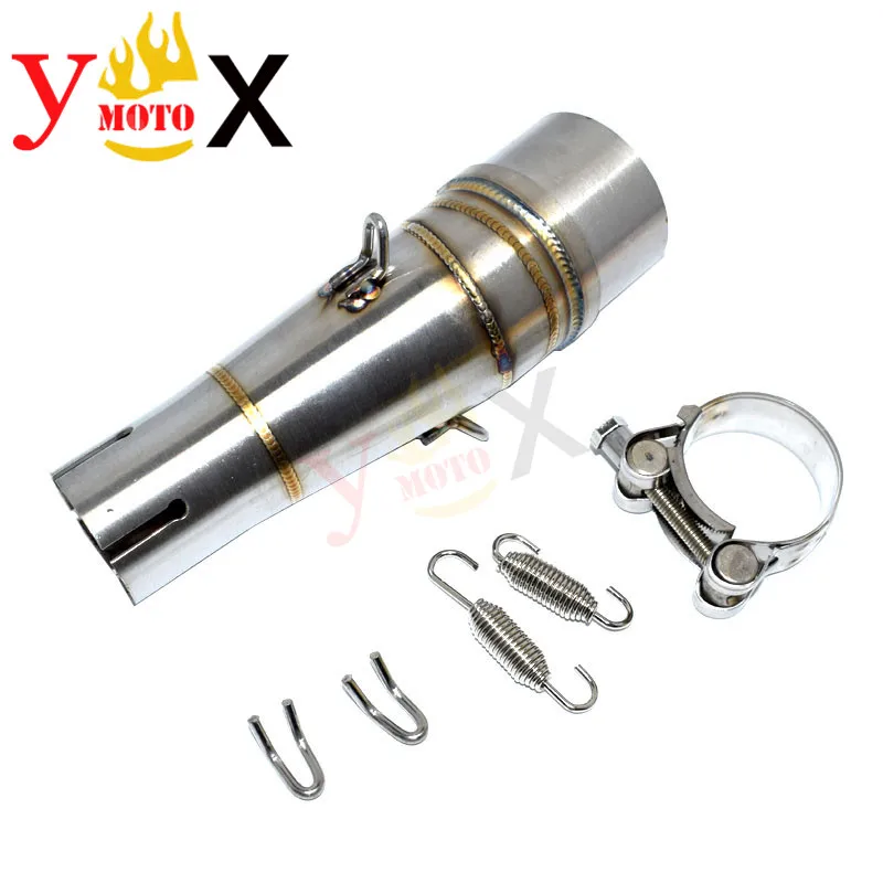 

51MM Slip On Middle Exhaust Pipe Mid Link Connection Tube For Kawasaki Ninja 250R 250 2008-2016 Ninja300 13-17 Z250 Z300