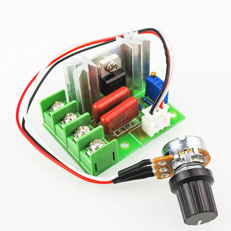 AC 220V 2000W 고전력 SCR 전압 조정기 디밍 조광기, 모터 속도 컨트롤러 거버너 모듈 (전위차계 포함)