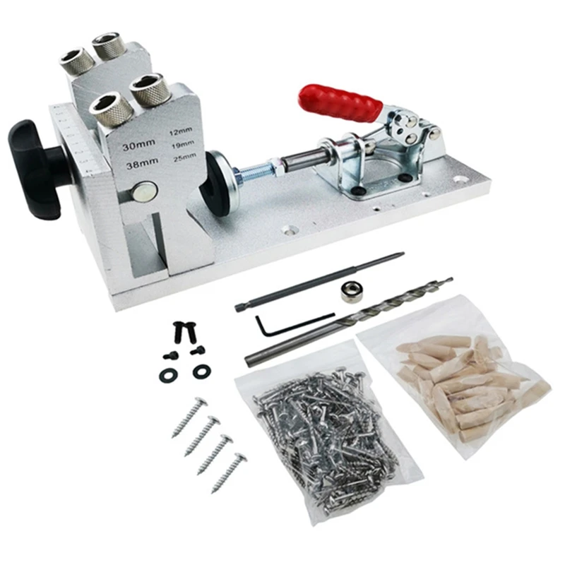 

Pocket Hole Jig Kit System Doweling Jig Drill Bit Set Drill Guide Jointing Drilling Hole for Carpentry WoodWorking Tools