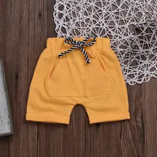 Summer Toddler Boys Short Pants Trousers Kids Knee Length Casual Kids Cotton Solid Color Shorts Boys Shorts