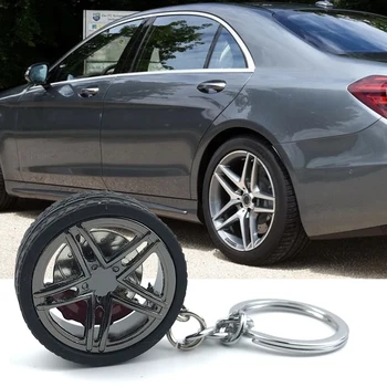

Hot RIM Car wheel Turbo keychain key ring with Brake discs Car Tire Wheel Keychain Auto Car Key Chain Keyring For BMW Audi Benz