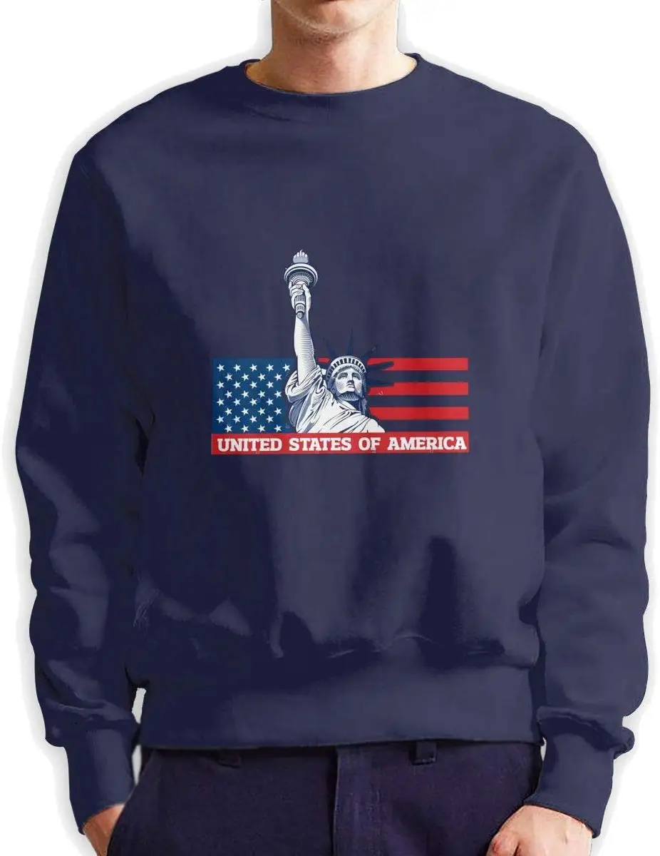 TSDFC Статуя Свободы мужская толстовка с круглым вырезом без карманов капюшоном