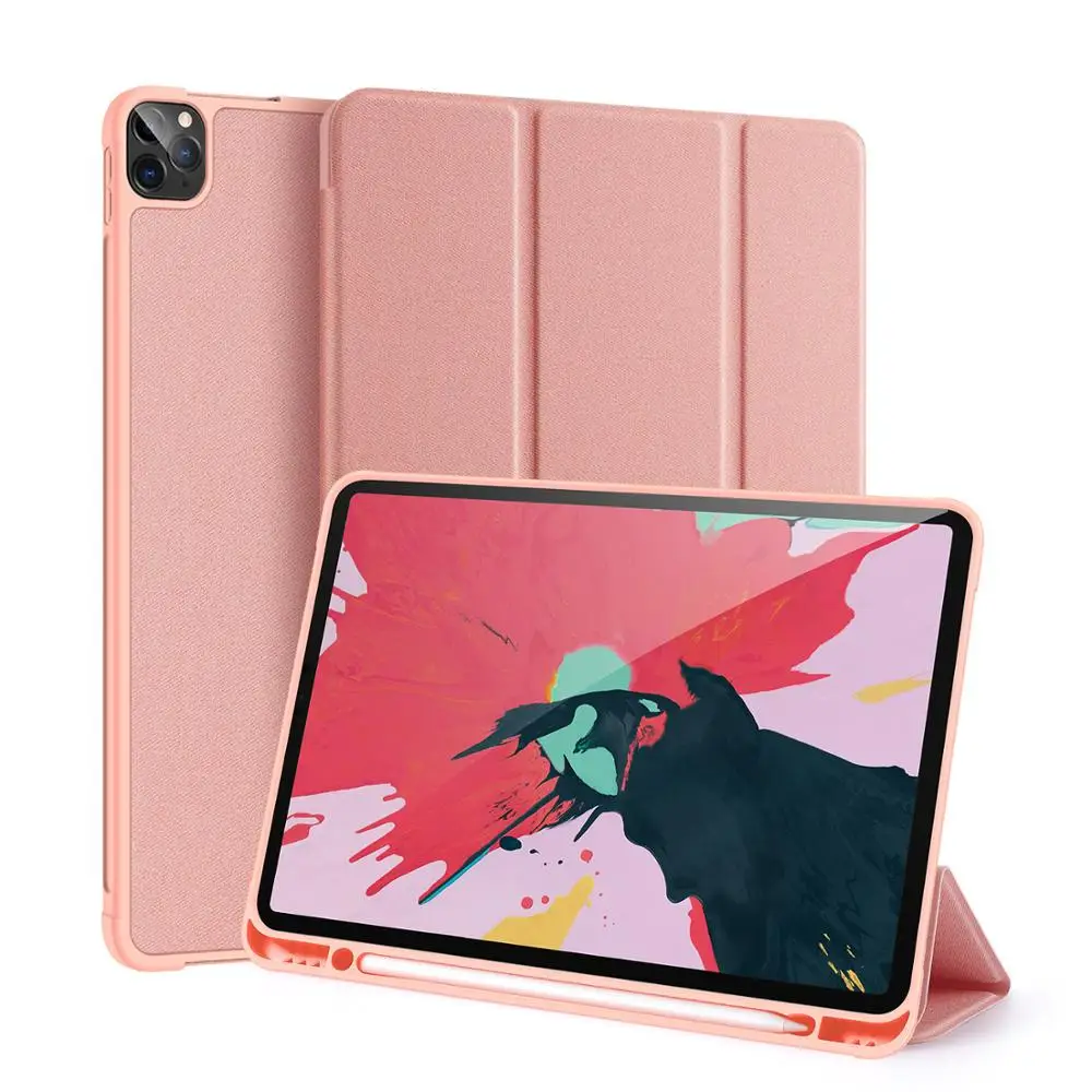 

For Apple iPad Pro 2020 11 inches Case Cover TPU Fashion Leather Smart Stay Back Cover With Pen Groove Stand Folding type