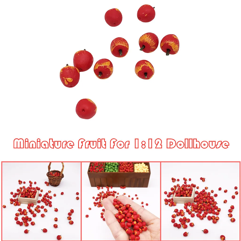 10pcs 1:12 Dollhouse Fruit Food Miniature Mini Apple Kitchen Decoration 
