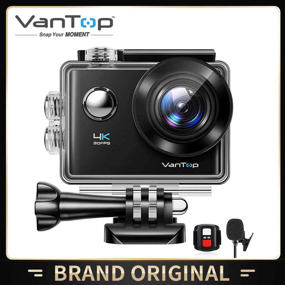 VanTop momento D4UQ 4K Cámara de Acción 20MP bajo el agua, a prueba de agua cámara con Wifi táctil pantalla remoto inalámbrico de 170 ° de ángulo ancho Cam
