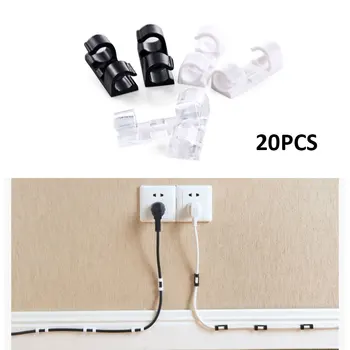 

Wire Clamp 20pcs Organization Plastic Clips Cable Clip 3 Colors ABS Holder Fixing Buckle Office Storage