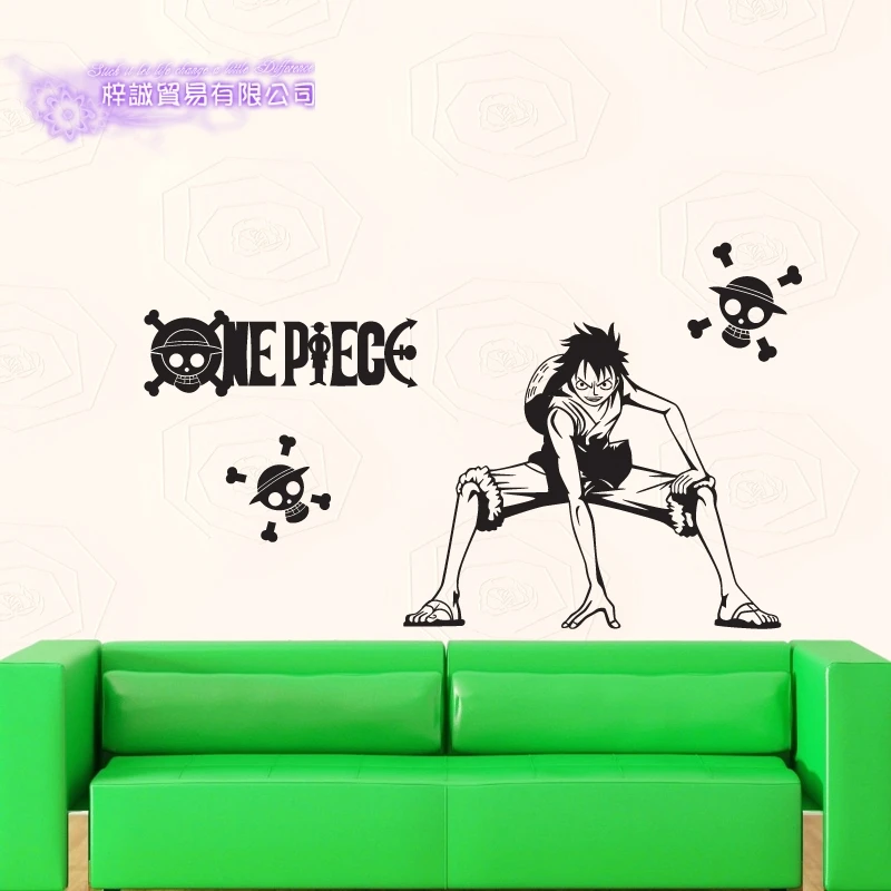 DCTAL ONE PIECE Luffy Decal Japanese Cartoon Wall Sticker Vinyl Decal Decor Home Decorative Decoration