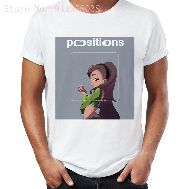 Kawaii Ariana Grande positions print Tshirt Harajuku sweet music singer cover t shirt oversized gothic punk women/men's T-Shirts 177 (4)