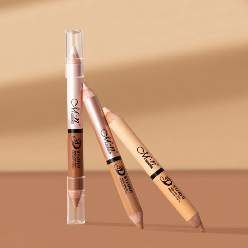 2 Color Double Head Shading Highlighter Pencil Face Makeup Concealer Waterproof Contour Repair Bronzer Brighten wooden Pen TSLM1