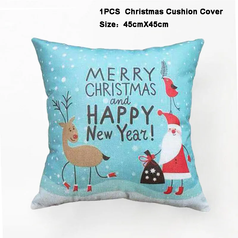 Heronsbill веселое Рождество размером 45*45, декоративная подушка из хлопка с эффектом памяти Чехол украшения для дома год украшения Санта Клаус дерево подарок на Рождество - Цвет: SD015-17