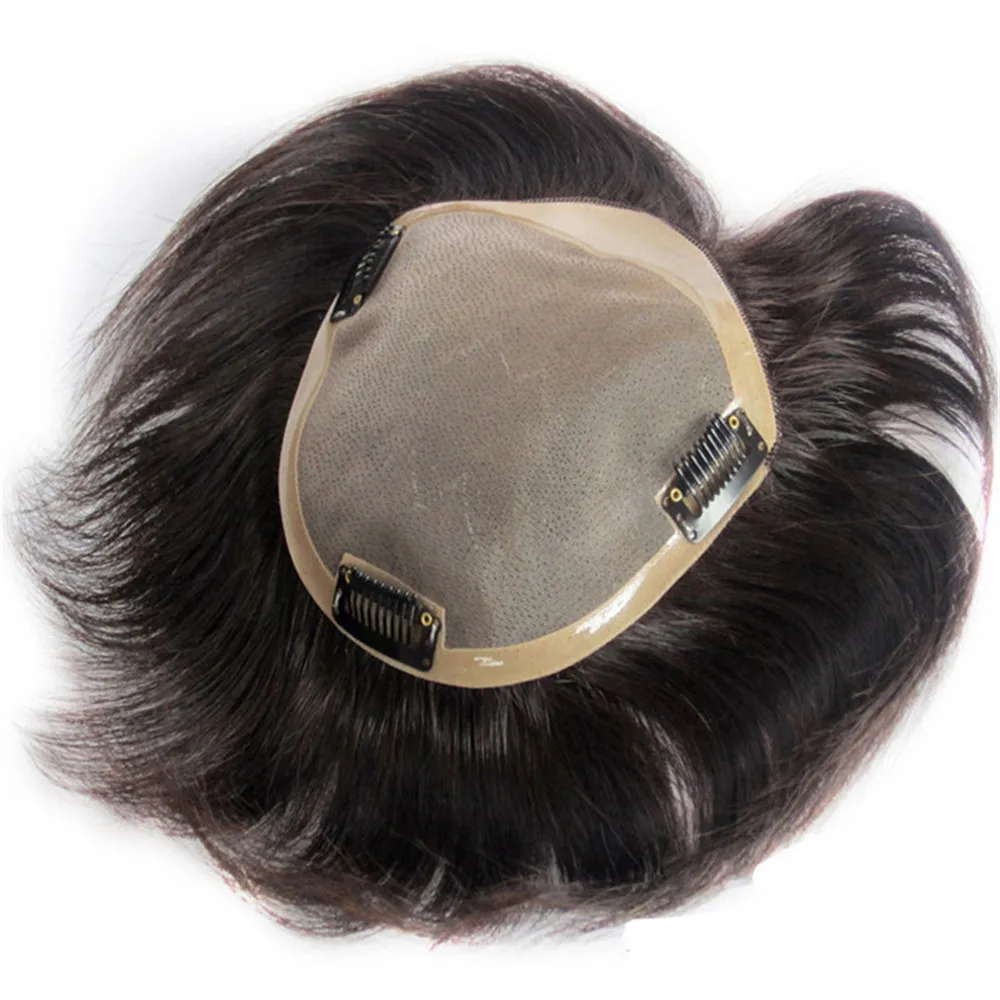 BYMC мужские парики прочные шиньоны европейские человеческие волосы заменяют мужчин t MONO& Clear PU Зажимы натуральная система волос для мужчин парик