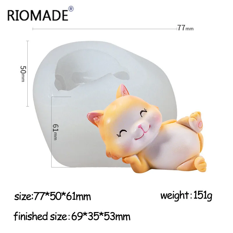 Katzen-Silikonformen 6 Stile 3D Kätzchen Kuchendekorationswerkzeuge Mousse Schokolade Zuckerguss Kerzenform Aromatherapie Gipsform – Detail 5