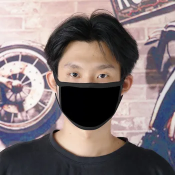 

Black Cotton Cloth Mouth Mask Anti- Haze Dust Washable Reusable Dustproof Mouth-muffle Wind Proof Mask Adult PM2.5 Cloth Mask
