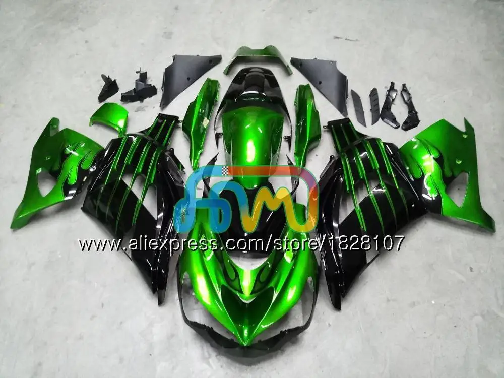 Инъекции для KAWASAKI ZX 14R ZX14R 06 07 08 09 10 11 21BS. 129 ZZR1400 ZX-14R 2006 2007 2008 Черный Серый 2009 2010 2011 обтекатель - Цвет: No. 18