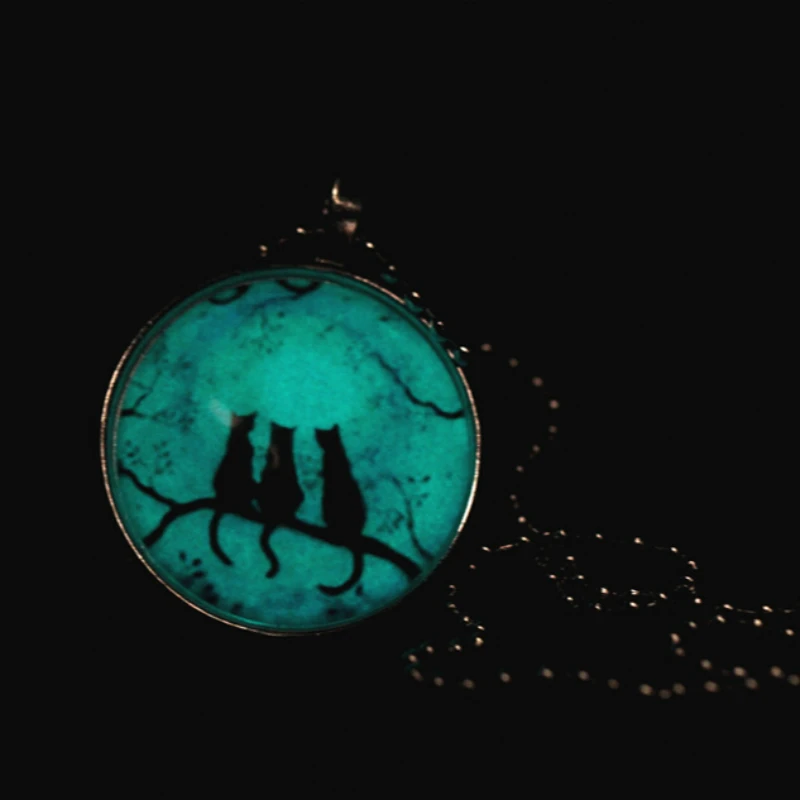 Светящийся в темноте Кот лусветильник Хэллоуин светящийся круглый креативный