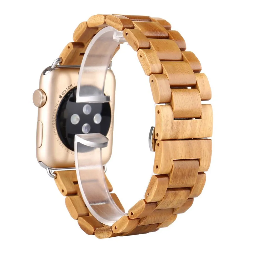 Деревянный ремешок для часов apple watch, ремешок 40 мм, 44 мм, 38 мм, 42 мм, серия 5, 4, 3, 2, 1, роскошный браслет для iWatch, наручные часы apple - Цвет ремешка: Style 1