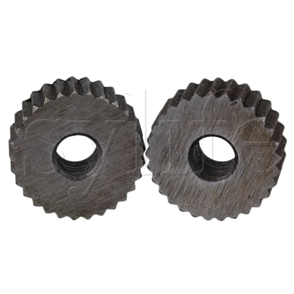 Knurling Tool Set 2 x Durable Steel Single Straight Coarse Linear Knurling Wheel 2mm Pitch