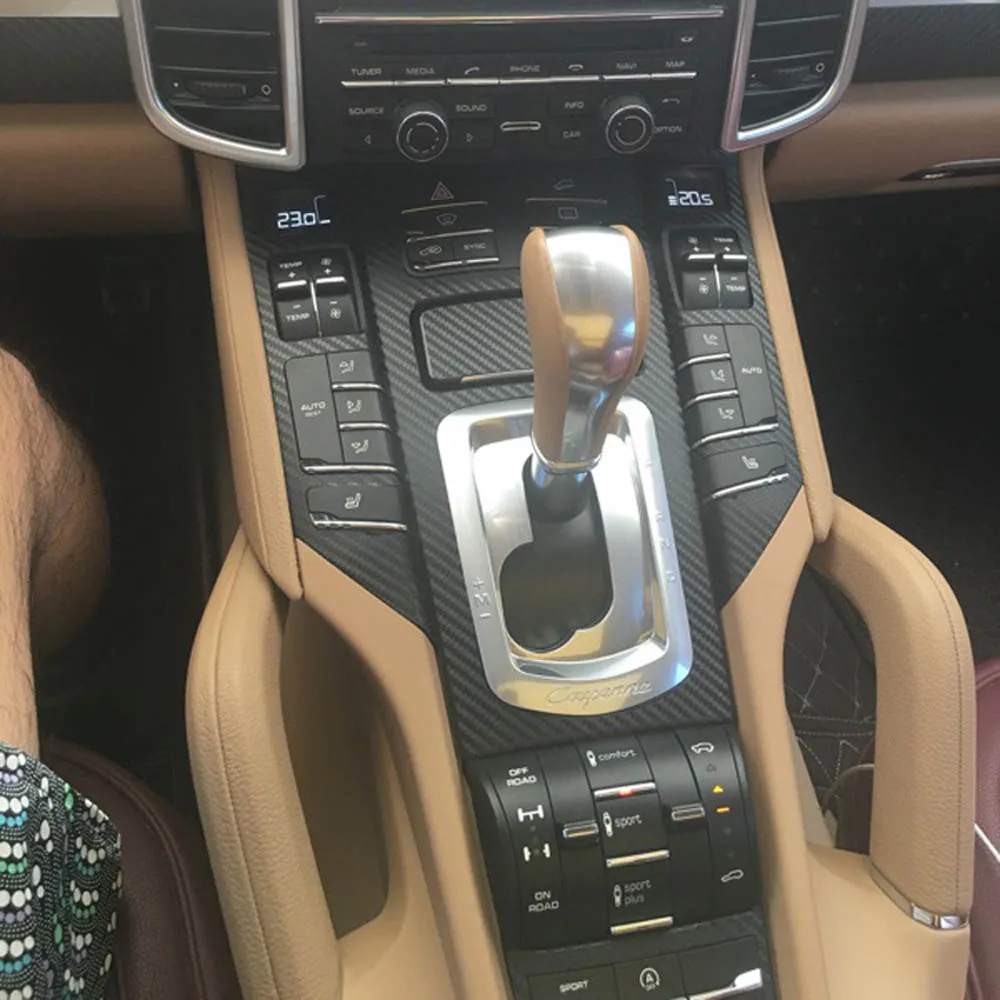 Наклейки на панель управления для Porsche Cayenne 2010-2016 наклейки из углеродного волокна