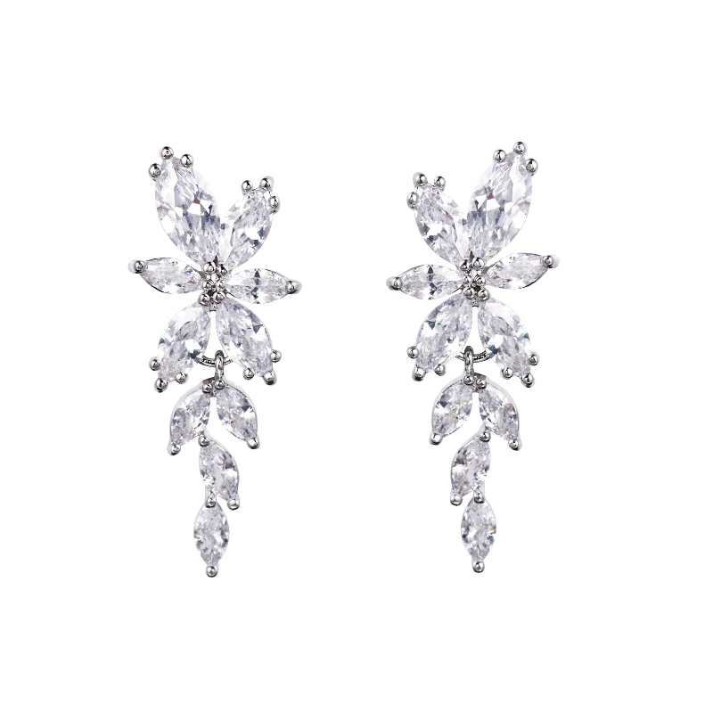 Cubic Zirconia Bridesmaid Jewelry | Wedding Earrings Brides
