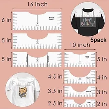 

5Pcs T-Shirt Alignment Ruler For Guiding Tshirt Measurement Ruler Tool Drafting