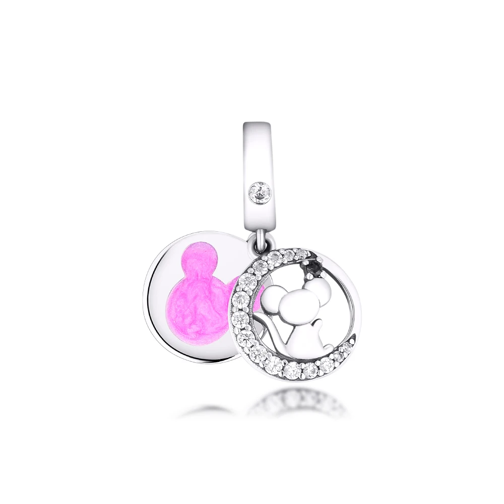 

Beads fits for Bracelets Necklaces Cute Mouse Charms 100% 925 Sterling-Silver-Jewelry Free Shipping