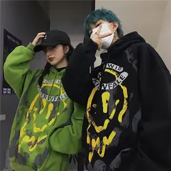 Sudaderas con capucha de gran tamaño para hombre y mujer, chaqueta con cordón de manga larga, holgada, punk, y2k, gruesa, para parejas