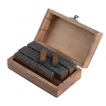 클리어 우표 우표 70 pcs 빈티지 우드 알파벳 편지 고무 스탬프 scrapbooking 결혼식을위한 작은 나무 상자 우표(China)
