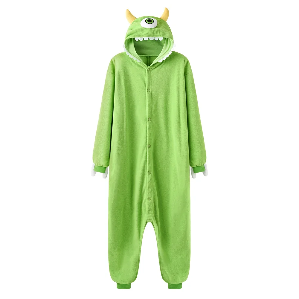 Sully Mike Kigurumis Cartoon Onesie Unisex Couple Overall Winter Funny Cute Homewear Monster Animal Jumpsuit Festival Gift,kigurumi pajamas onesies,cosplay pajamas onesies