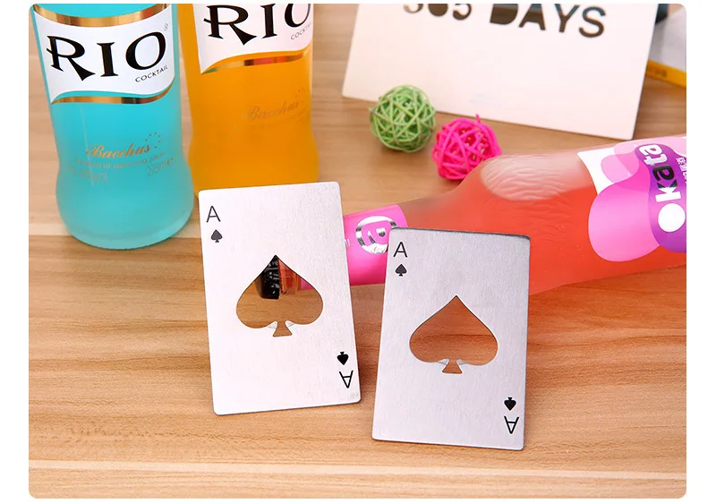 Открывалка для пива из 2 предметов с игральной картой Ace of Spades Poker Soda из нержавеющей стали открывалка для бутылок