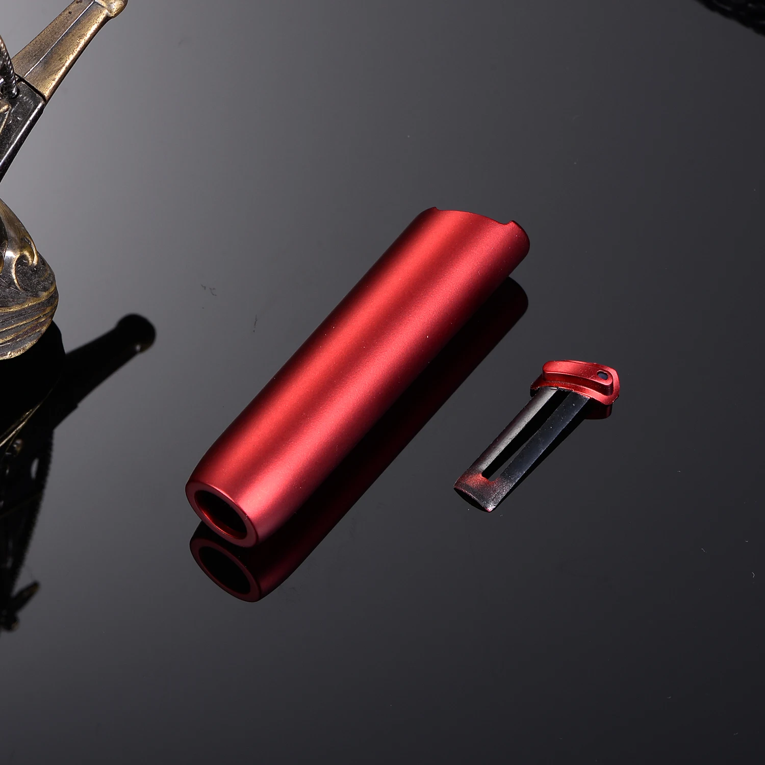 Цветная крышка мундштук для IQOS 3,0 чехол для сигарет металлический чехол сменный Внешний чехол на кнопке 4 - Color: Red