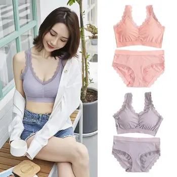 

Women Sexy Push Up Underwear Bra Set Sports Lace Bra Set Top High Impact For Fitness Padded Running Jogging Gym Wear Female Bra
