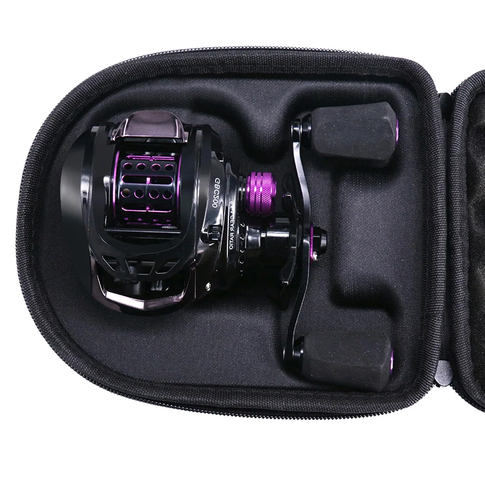 Baitcasting Fishing Reel Bag EVA Sea Bait Casting Drum Reels Pouch Protective Case Fishing Wheel Tackle Bag Pesca Left/right Fishing Bag Fishing Reel Bag Fishing Storage Case