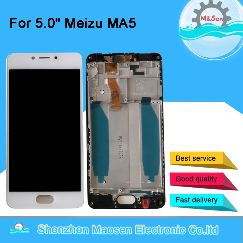 M& Sen для 5," Meizu MA5 M5C Meilan A5 5C ЖК-дисплей+ сенсорная панель дигитайзер с рамкой в сборе для Meizu MA5 M5C дисплей