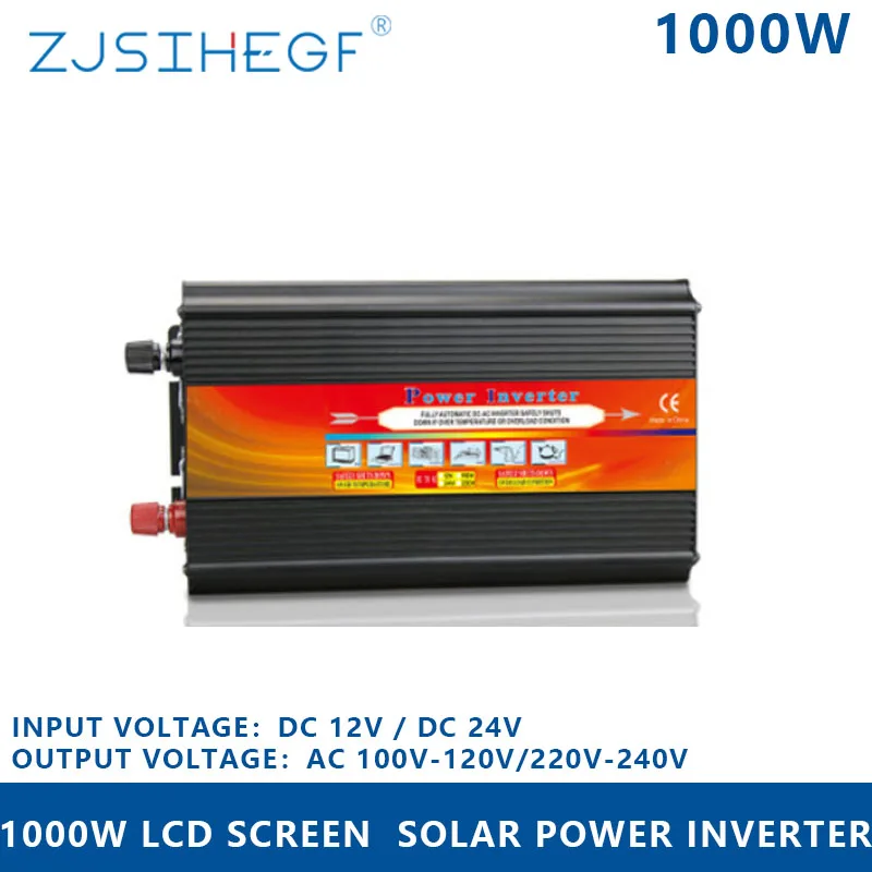 

Dual USB 1000W Watt DC 12V/24V to AC 120V/220V Car Power Inverter Charger Converter Adapter with MPPT solar charge controller