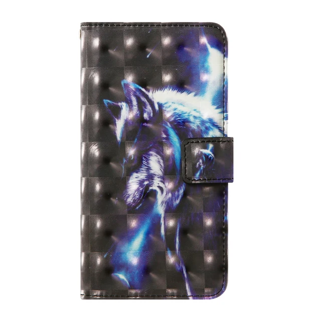 3D flip wallet Leather case For Nokia 2 3 5 6 7 8 2017 Lumia 520 530 630 635 730 735 830 930 1520 1320 Dual Sim X2 XL Phone Case wolf